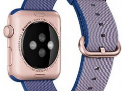 Curea iUni compatibila cu Apple Watch 1/2/3/4/5/6/7, 42mm, Nylon, Woven Strap, Electric Purple